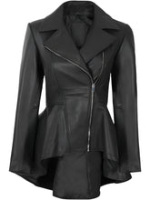 Women’s Black Peplum Leather Jacket